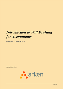 Introduction to Will Drafting for Accountants