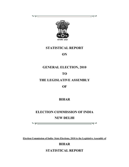 Statistical Report on General Election, 2010 To