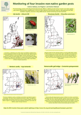 Monitoring of Four Invasive Non-Native Garden Pests