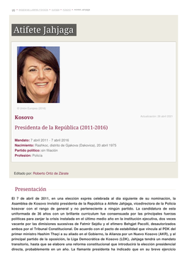 Kosovo » Atifete Jahjaga