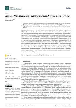 Surgical Management of Gastric Cancer: a Systematic Review