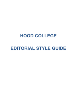 Hood College Editorial Style Guide