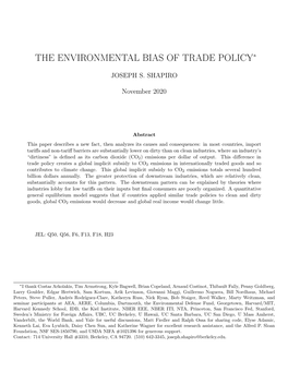 The Environmental Bias of Trade Policy*