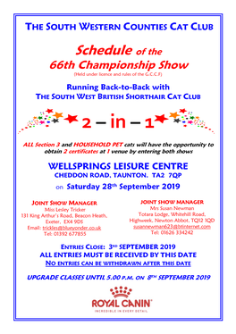 Ing Back-To-Back with the SOUTH WEST BRITISH SHORTHAIR CAT CLUB