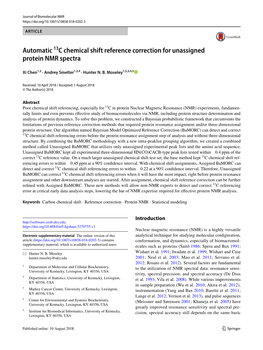 Automatic 13C Chemical Shift Reference Correction for Unassigned Protein NMR Spectra