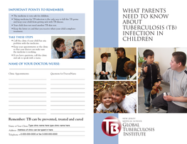 What Parents Need to Know About Tuberculosis (TB) Infection In