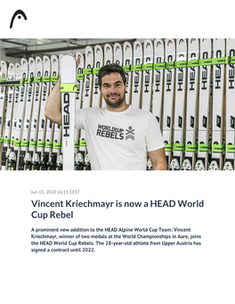 Vincent Kriechmayr Is Now a HEAD World Cup Rebel