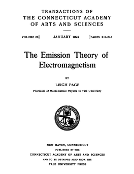 The Emission Theory of Electromagnetism