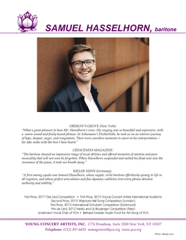 SAMUEL HASSELHORN, Baritone