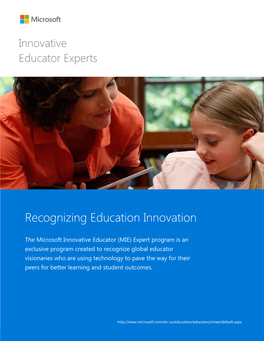 Recognizing Education Innovation