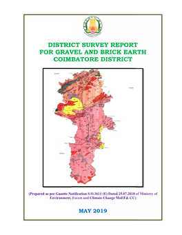 DISTRICT SURVEY REPORT for GRAVEL and BRICK EARTH COIMBATORE DISTRICT Page Chapter Content No