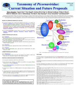 Taxonomy of Picornaviridae: Current Situation and Future Proposals