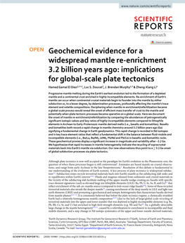 Implications for Global-Scale Plate Tectonics Hamed Gamal El Dien1,2 ✉ , Luc S