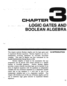 'Chapter ~ Irltr&I'uctf Yoll'to'the Use of Boblean Cilgebra