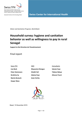Household Survey: Hygiene and Sanitation Behavior As Well As Willingness to Pay in Rural Senegal