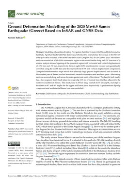 Ground Deformation Modelling of the 2020 Mw6.9 Samos Earthquake (Greece) Based on Insar and GNSS Data