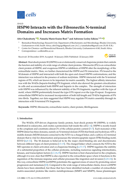 HSP90 Interacts with the Fibronectin N-Terminal Domains and Increases Matrix Formation