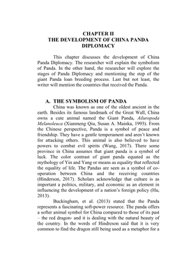 Chapter Ii the Development of China Panda Diplomacy A
