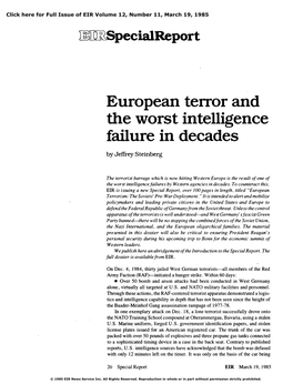 European Terror and the Worst Intelligence Failure in Decades