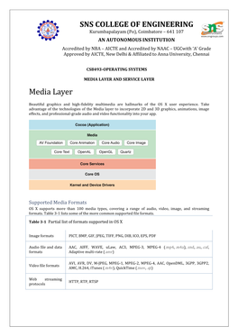 MEDIA LAYER and SERVICE LAYER Media Layer