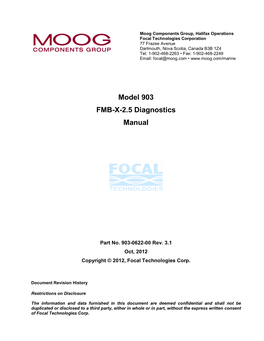 Model 903 FMB-X-2.5 Diagnostics Manual