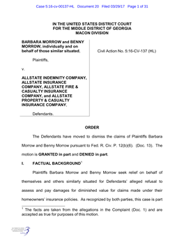 Case 5:16-Cv-00137-HL Document 20 Filed 03/29/17 Page 1 of 31