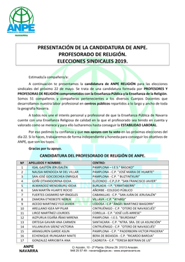 Presentación De La Candidatura De Anpe