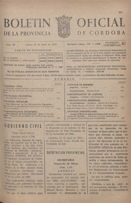 Boletín Oh Ial De La Provincia De Cordoba