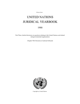 United Nations Juridical Yearbook, 1988