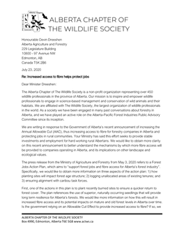 ALBERTA CHAPTER of the WILDLIFE SOCIETY Box 4990, Edmonton, Alberta T6E 5G8