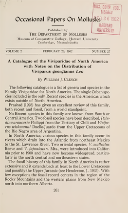 M. M?, Zooi Occasionalpapers on Mollij^ 2 61962