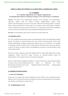 Simulation of Inter-Vlan Routing Communication