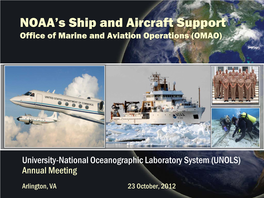 2012 UNOLS Annual Meeting NOAA Report