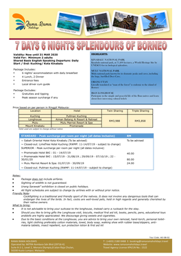 7 Days 6 Nights Splendours of Borneo