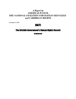 HAITIAN REFUGEES and CARIBBEAN RIGHTS