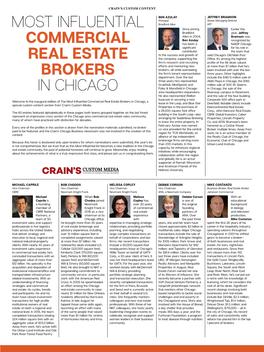 Most Influential Commercial Real Estate Brokers in Chicago, a Lease in the Loop, and Blue Star Deerfield