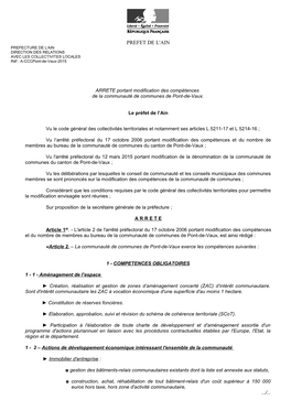 DIRECTION DES RELATIONS AVEC LES COLLECTIVITES LOCALES Réf : A-Cccpont-De-Vaux-2015