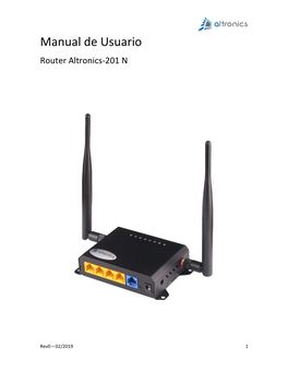 Manual De Usuario Router Altronics-201 N