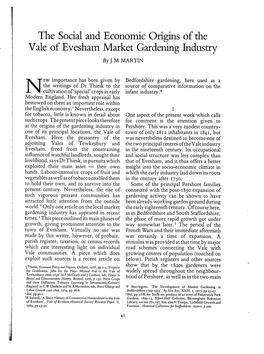 The Social and Economic Origins of the Vale of Evesham Market Gardening Industry by J M MARTIN