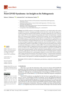 Post-COVID Syndrome: an Insight on Its Pathogenesis