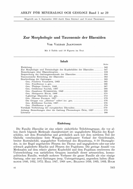 Zur Morphologie Und Taxonomie Der Illaeniden