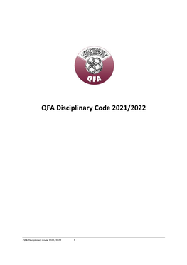 QFA Disciplinary Code 2021/2022