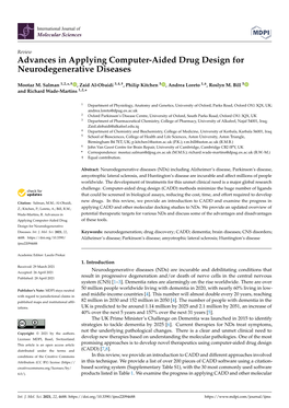 Advances in Applying Computer-Aided Drug Design for Neurodegenerative Diseases