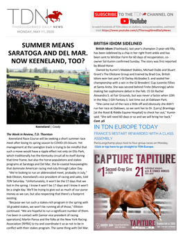 Summer Means Saratoga and Del Mar. Now Keeneland, Too?