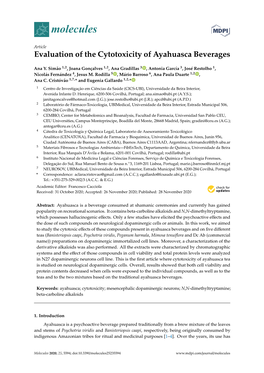 Evaluation of the Cytotoxicity of Ayahuasca Beverages