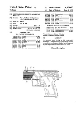 United States Patent (19) 11 Patent Number: 4,974,493 Yeffman (45) Date of Patent: Dec