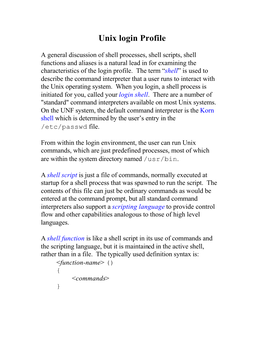 Unix Login Profile