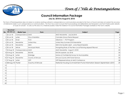 Town of / Ville De Penetanguishene Council Information Package