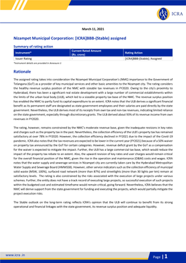 Nizampet Municipal Corporation: [ICRA]BBB-(Stable) Assigned