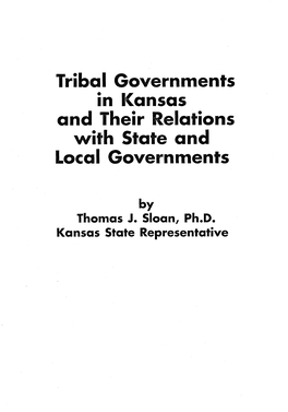 Tribal Governments in Kansas and Their Relations with State and Local Governments